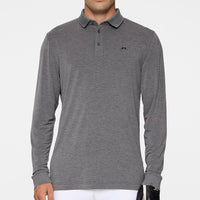 J.Lindeberg Golf Shirt - Florian LS Regular Fit - Dark Grey Mel. PS26