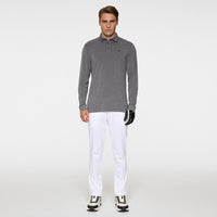 J.Lindeberg Golf Shirt - Florian LS Regular Fit - Dark Grey Mel. PS26