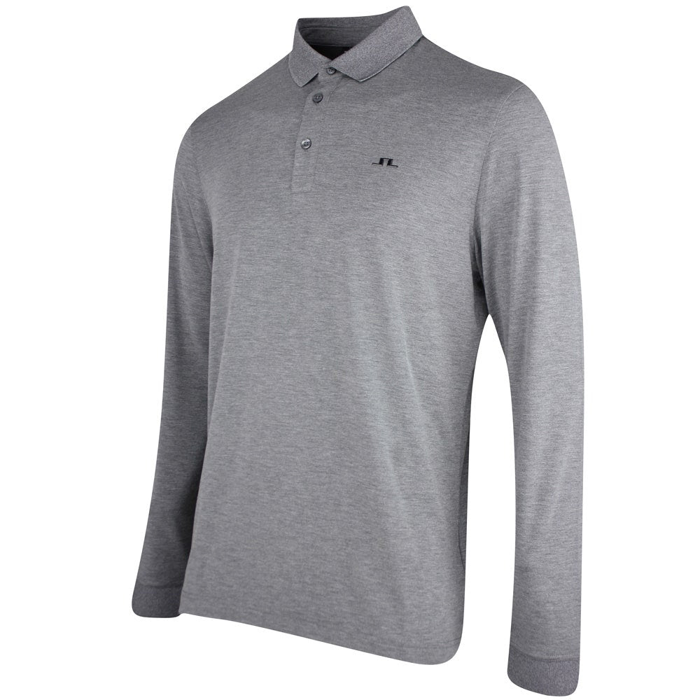 J.Lindeberg Golf Shirt - Florian LS Regular Fit - Dark Grey Mel. PS26