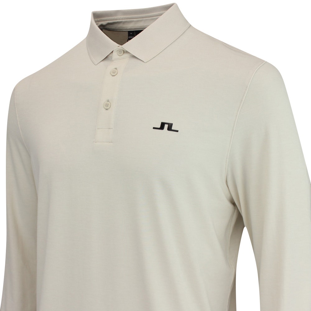 J.Lindeberg Golf Shirt - Florian LS Regular Fit - Moonbeam AW25