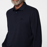 J.Lindeberg Golf Shirt - Florian LS Regular Fit - Navy Mel. AW25