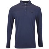 J.Lindeberg Golf Shirt - Florian LS Regular Fit - Navy Mel. AW25