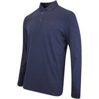 J.Lindeberg Golf Shirt - Florian LS Regular Fit - Navy Mel. AW25
