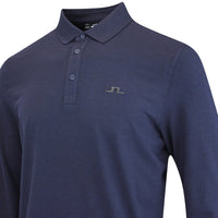 J.Lindeberg Golf Shirt - Florian LS Regular Fit - Navy Mel. AW25