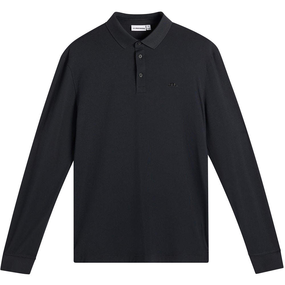 J.Lindeberg Golf Shirt - Florian Reg. Fit LS Polo - Black AW26