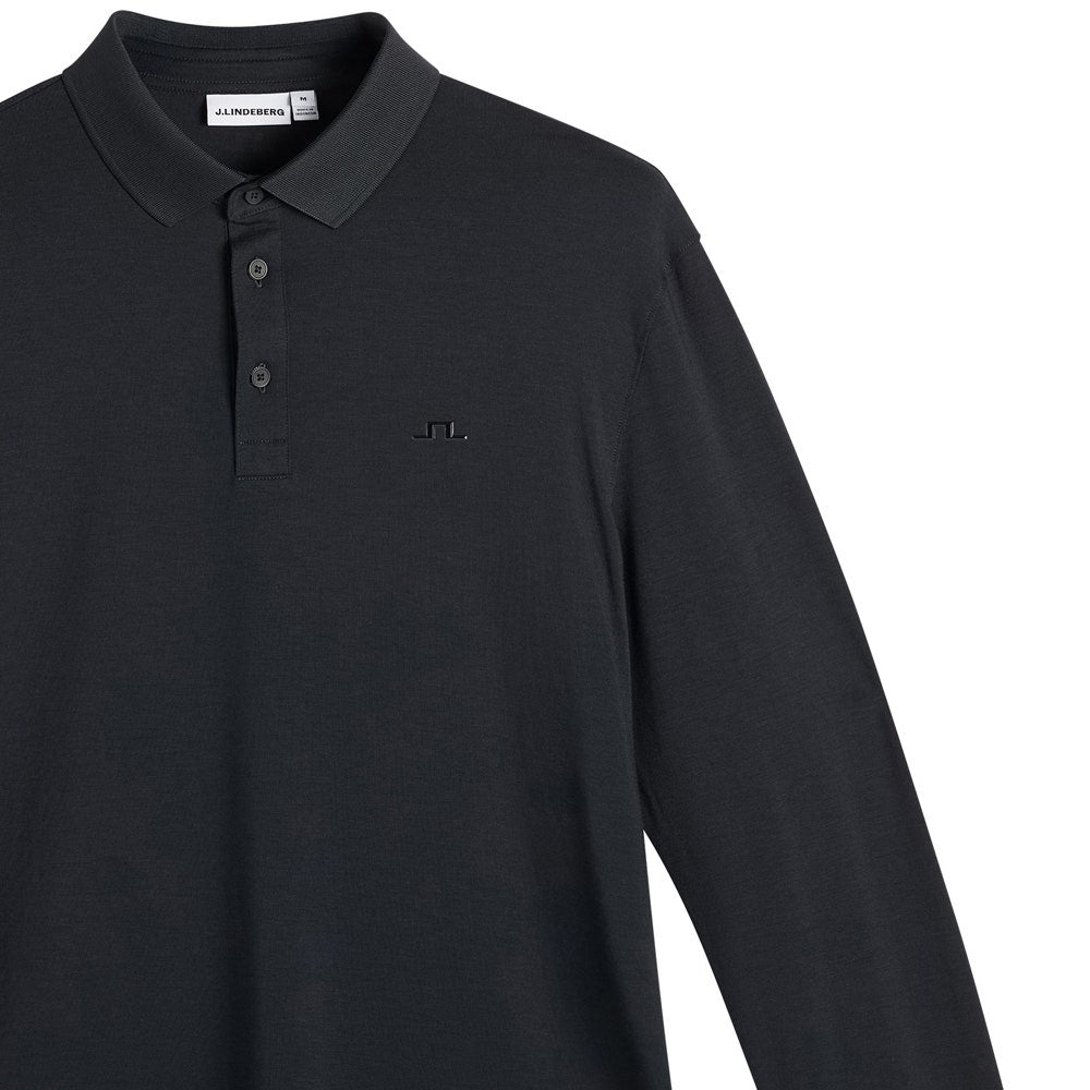 J.Lindeberg Golf Shirt - Florian Reg. Fit LS Polo - Black AW26