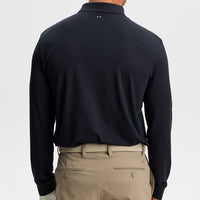 J.Lindeberg Golf Shirt - Florian Reg. Fit LS Polo - Black AW26