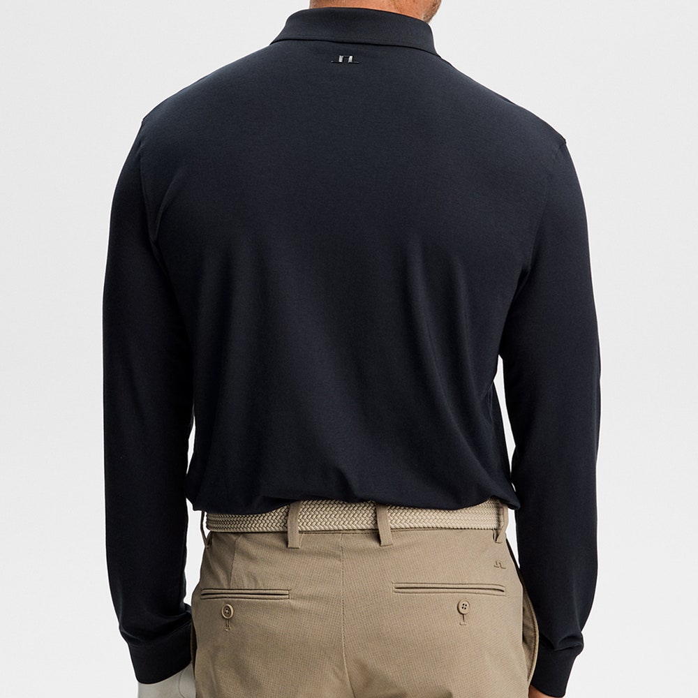 J.Lindeberg Golf Shirt - Florian Reg. Fit LS Polo - Black AW26