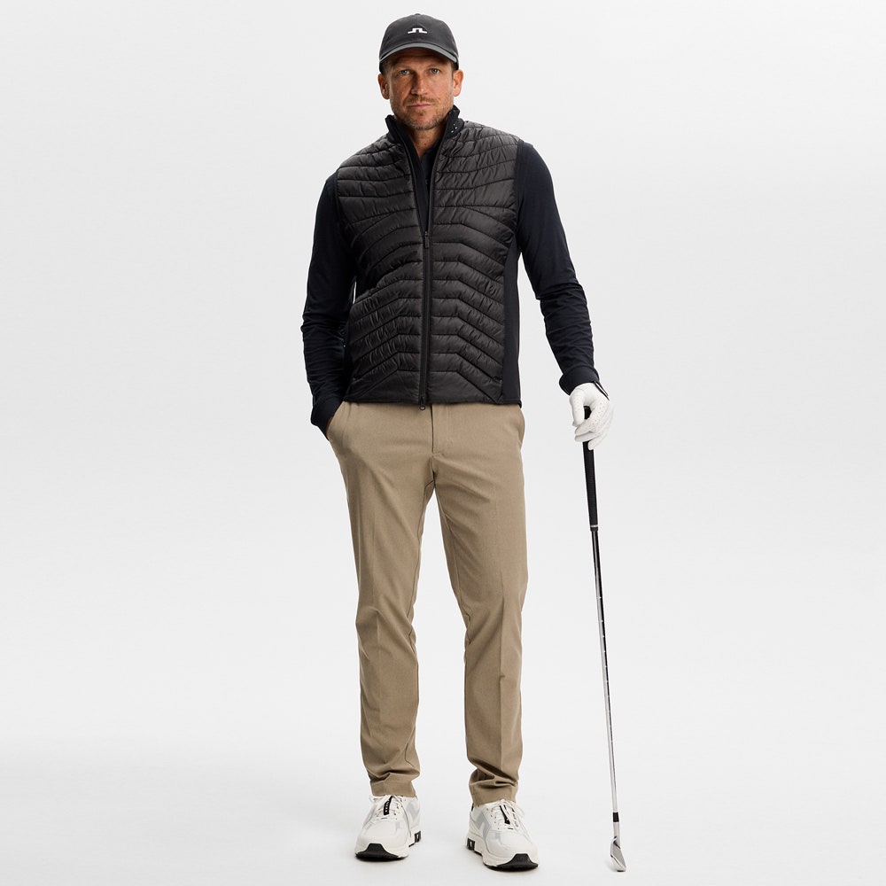J.Lindeberg Golf Shirt - Florian Reg. Fit LS Polo - Black AW26