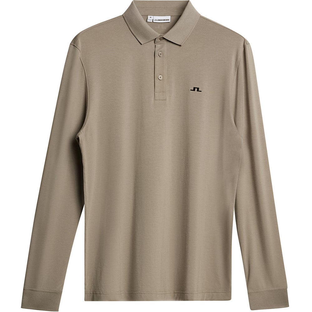 J.Lindeberg Golf Shirt - Florian Reg. Fit LS Polo - Brindle AW26