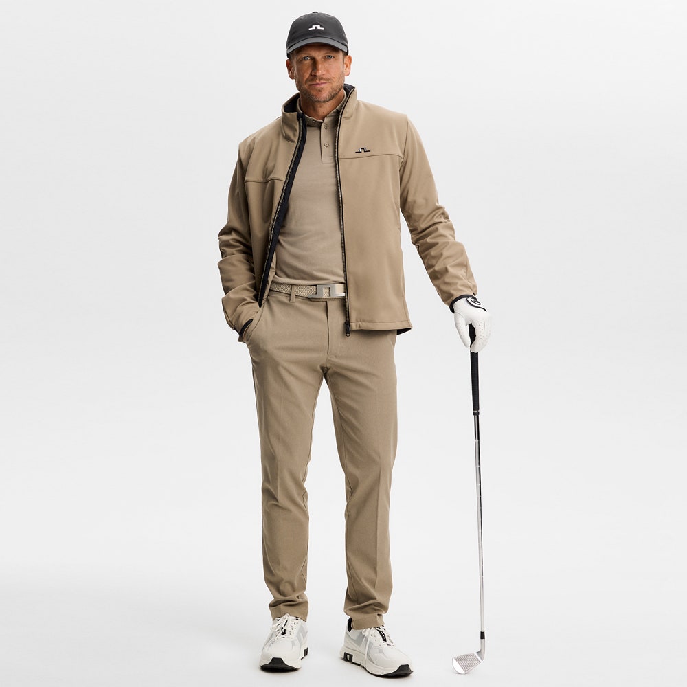 J.Lindeberg Golf Shirt - Florian Reg. Fit LS Polo - Brindle AW26