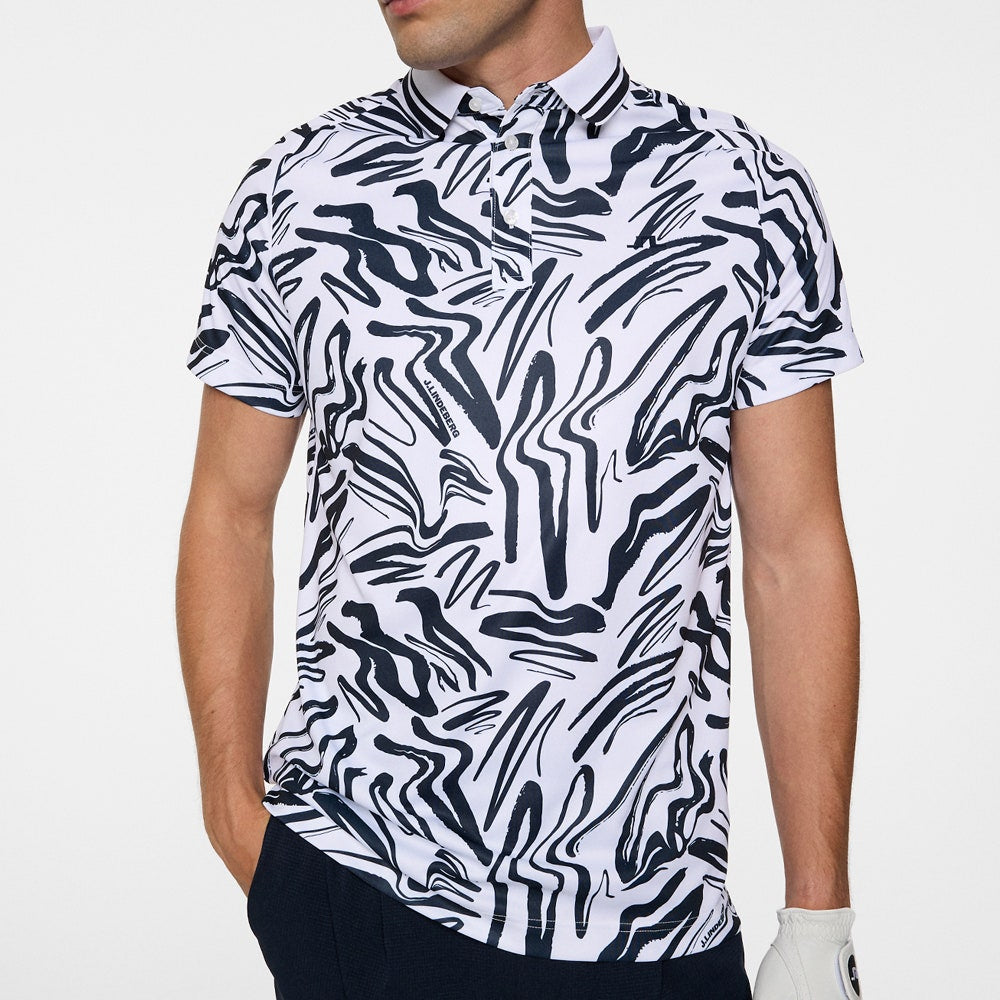 J.Lindeberg Golf Shirt - George Print Reg. Fit - JL Navy PS26