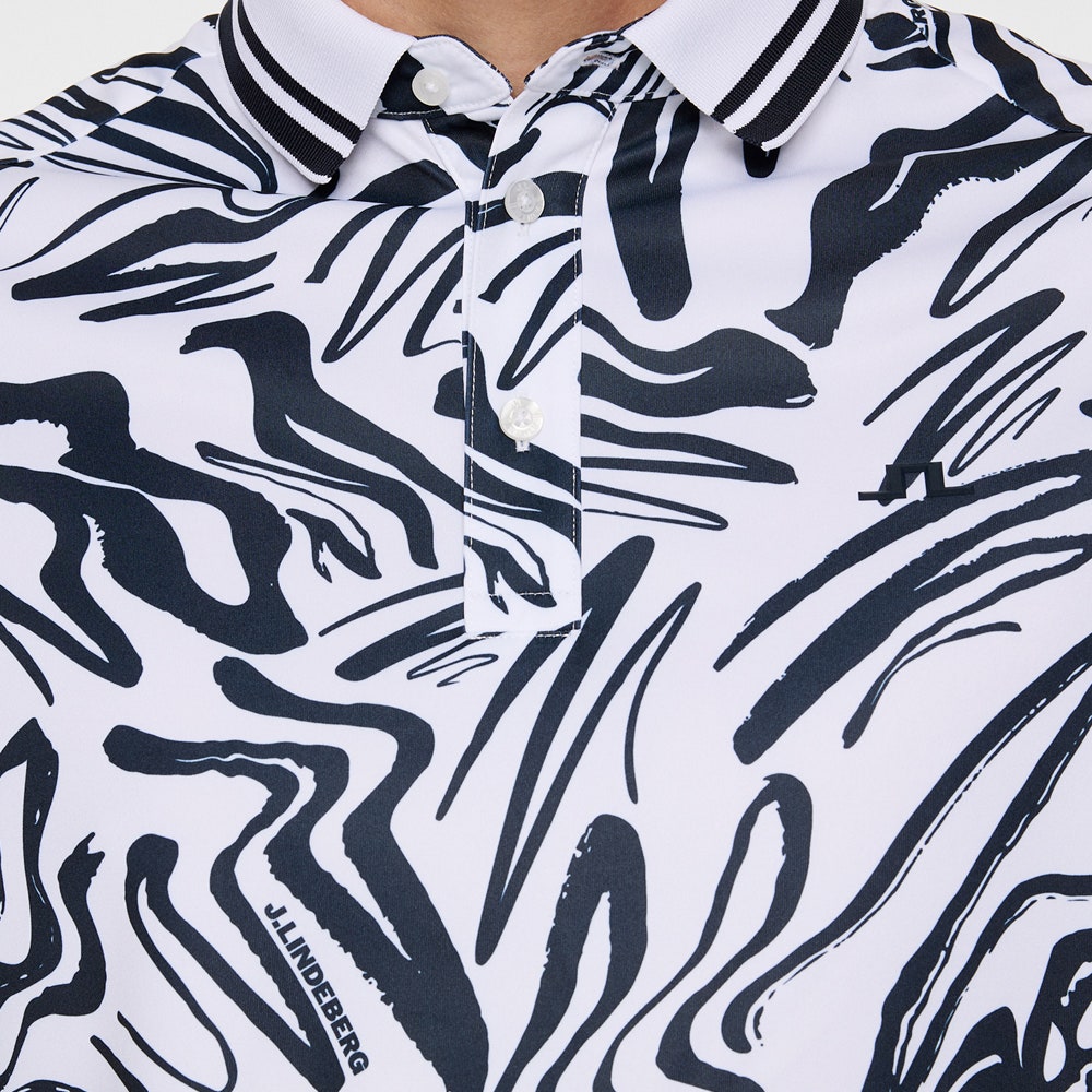 J.Lindeberg Golf Shirt - George Print Reg. Fit - JL Navy PS26