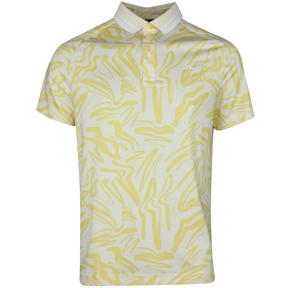 J.Lindeberg Golf Shirt - George Print Reg. Fit - Sunshine PS26