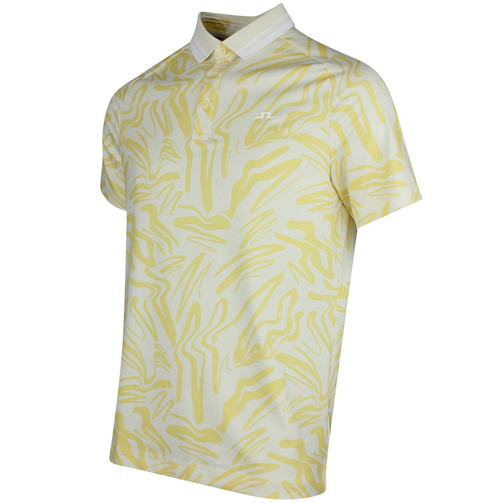 J.Lindeberg Golf Shirt - George Print Reg. Fit - Sunshine PS26