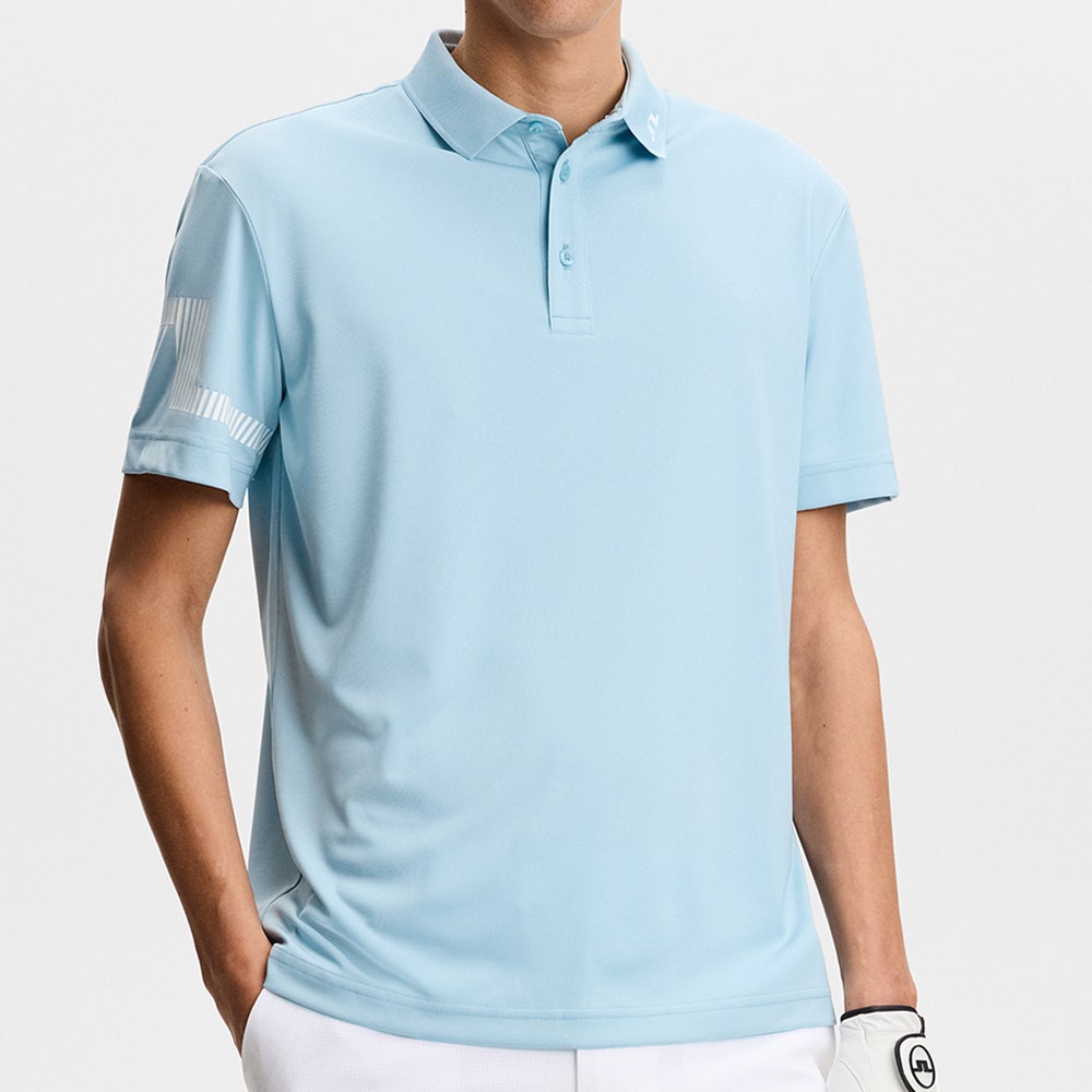 J.Lindeberg Golf Shirt - Heath Regular Fit - Forget-Me-Not SS26