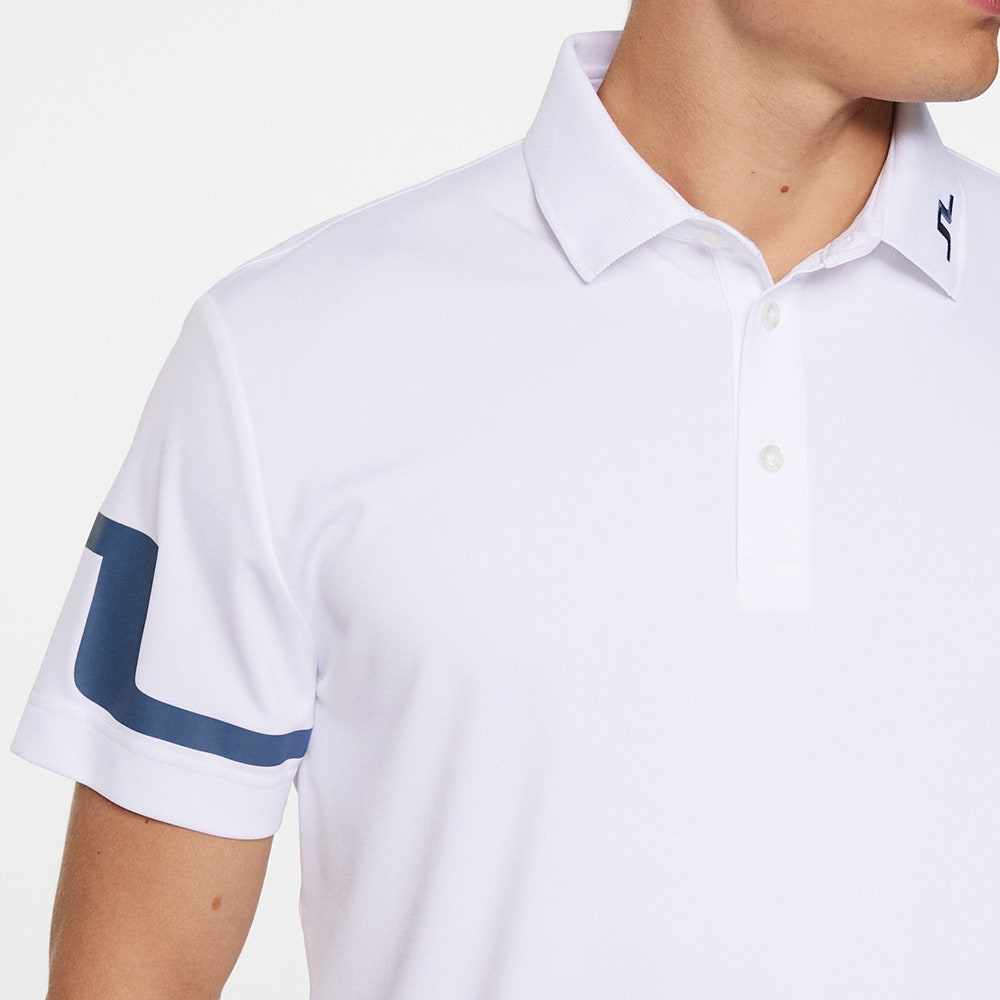 J.Lindeberg Golf Shirt - Heath Regular Fit - White AW25