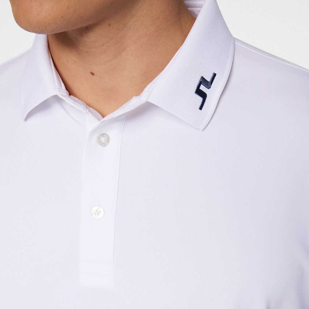 J.Lindeberg Golf Shirt - Heath Regular Fit - White AW25