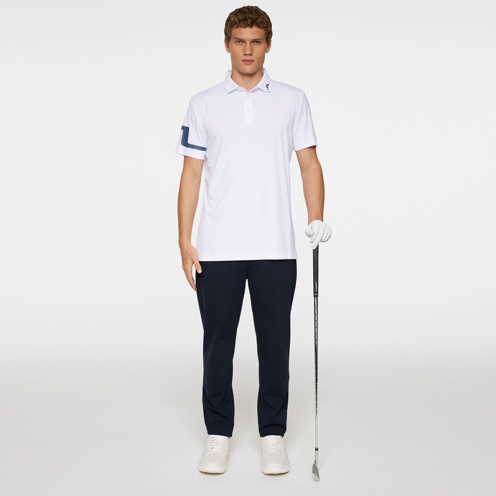 J.Lindeberg Golf Shirt - Heath Regular Fit - White AW25