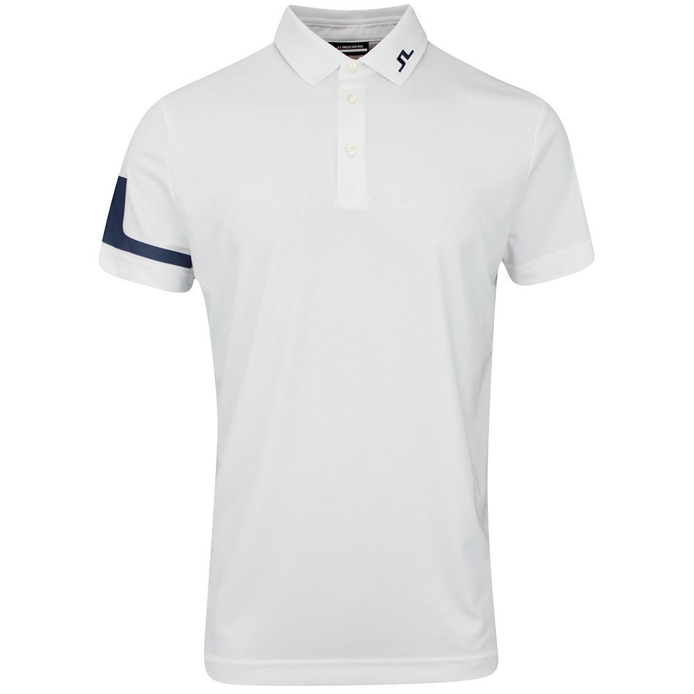 J.Lindeberg Golf Shirt - Heath Regular Fit - White AW25