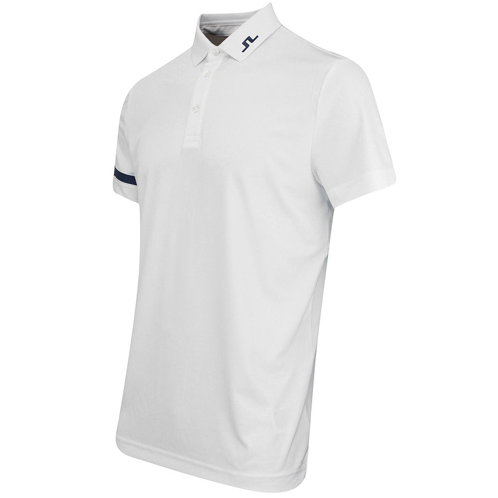 J.Lindeberg Golf Shirt - Heath Regular Fit - White AW25