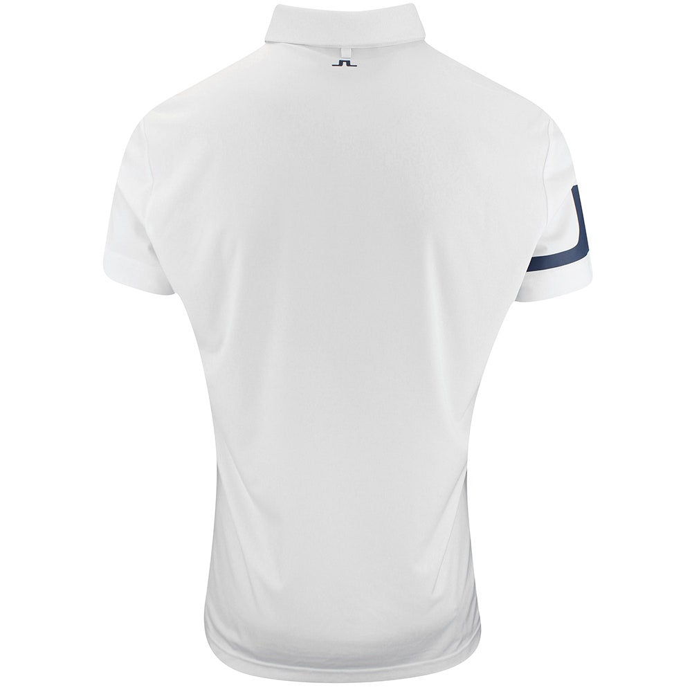 J.Lindeberg Golf Shirt - Heath Regular Fit - White AW25