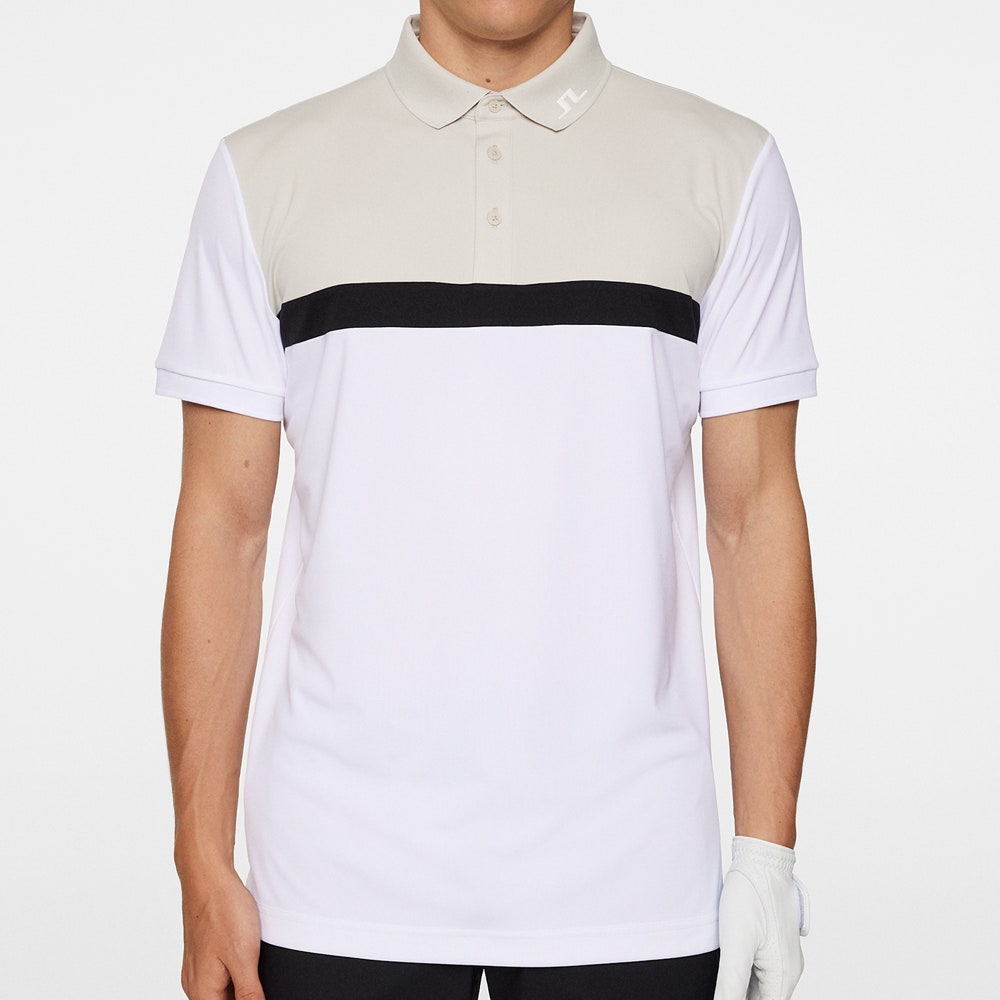 J.Lindeberg Golf Shirt - Jeff Regular Fit - White AW25