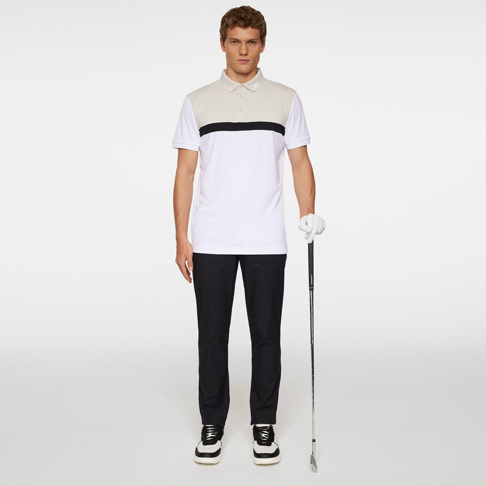 J.Lindeberg Golf Shirt - Jeff Regular Fit - White AW25