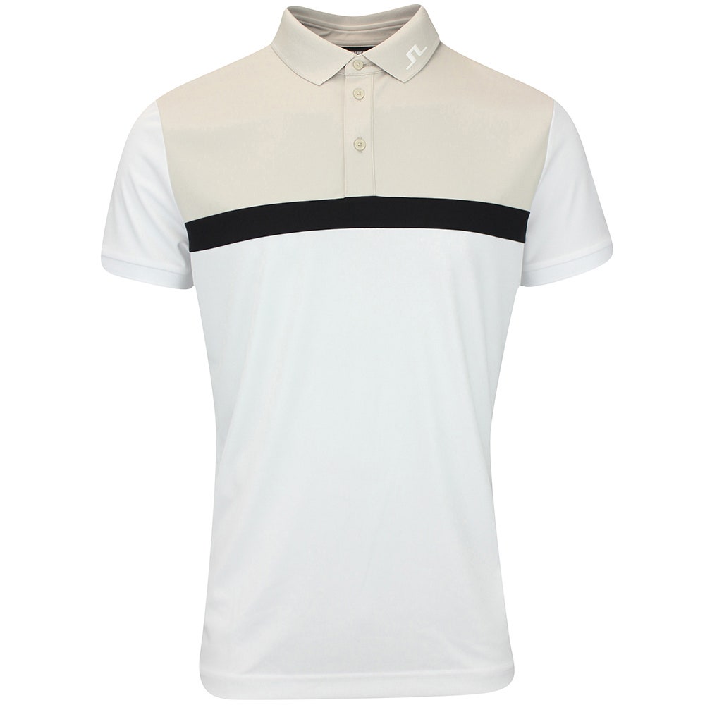 J.Lindeberg Golf Shirt - Jeff Regular Fit - White AW25