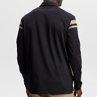 J.Lindeberg Golf Shirt - Kenny LS Stripe Polo - Black AW26