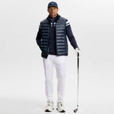 J.Lindeberg Golf Shirt - Kenny LS Stripe Polo - JL Navy AW26