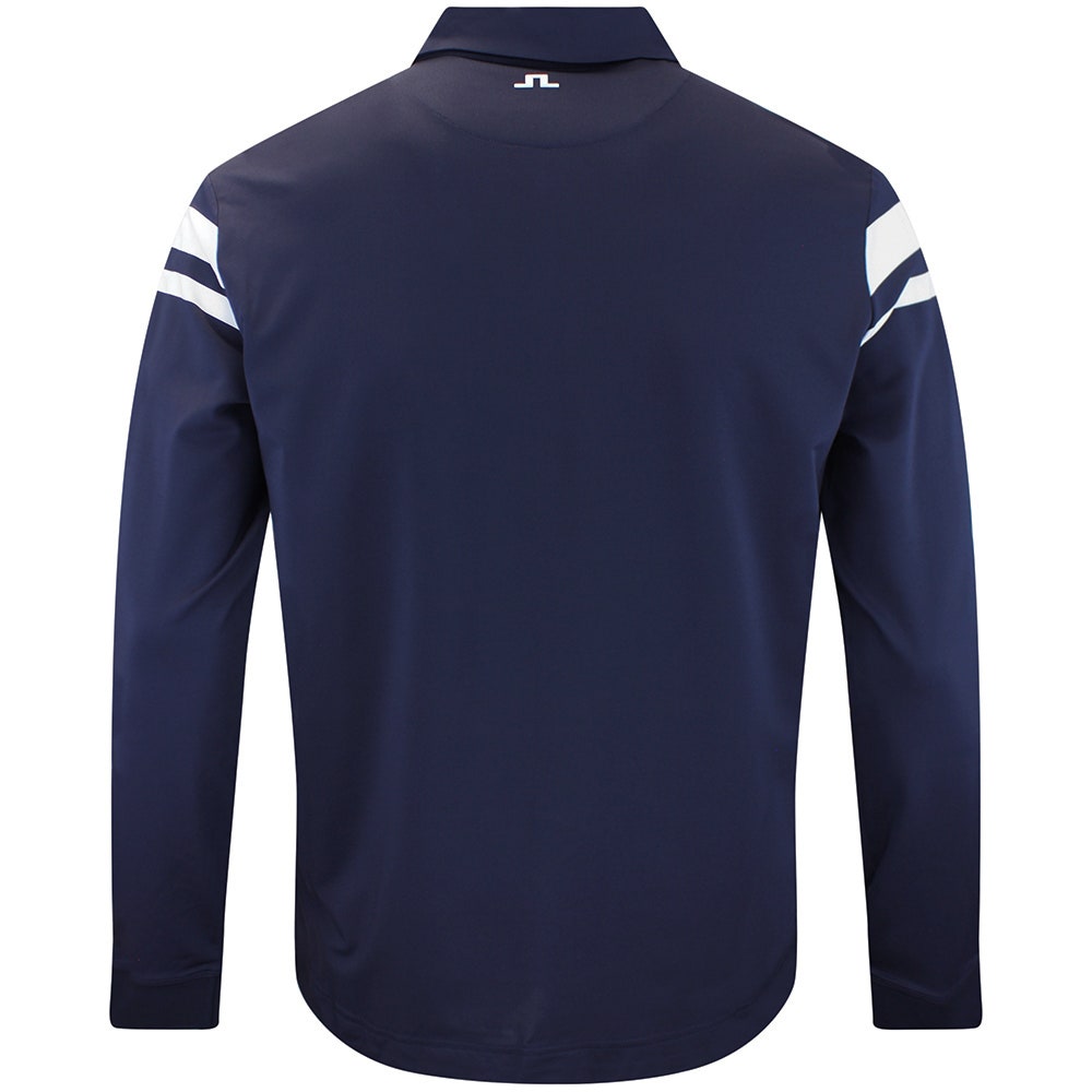 J.Lindeberg Golf Shirt - Kenny LS Stripe Polo - JL Navy AW26