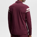 J.Lindeberg Golf Shirt - Kenny LS Stripe Polo - Winetasting AW26