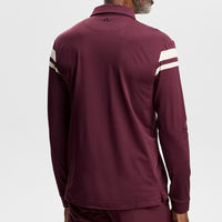 J.Lindeberg Golf Shirt - Kenny LS Stripe Polo - Winetasting AW26