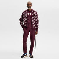 J.Lindeberg Golf Shirt - Kenny LS Stripe Polo - Winetasting AW26