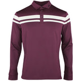 J.Lindeberg Golf Shirt - Kenny LS Stripe Polo - Winetasting AW26