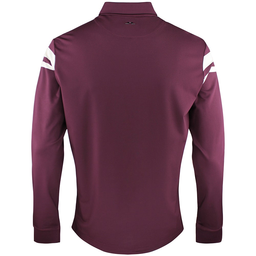 J.Lindeberg Golf Shirt - Kenny LS Stripe Polo - Winetasting AW26