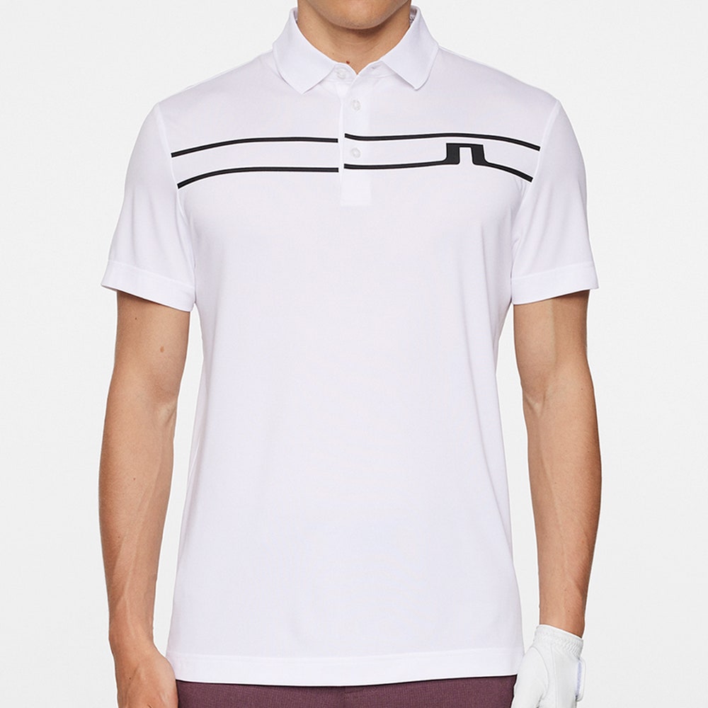 J.Lindeberg Golf Shirt - Klas Regular Fit - White AW25