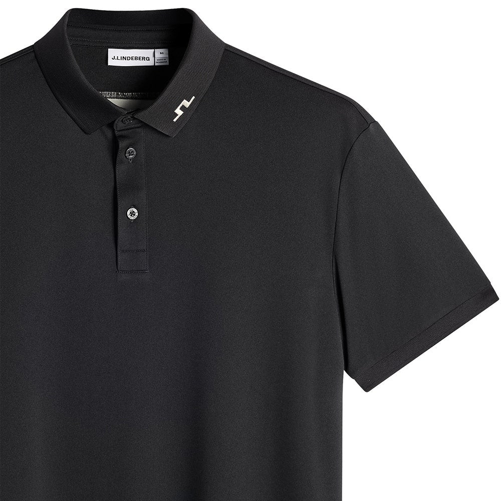 J.Lindeberg Golf Shirt - KV Print Regular Fit - Black AW26
