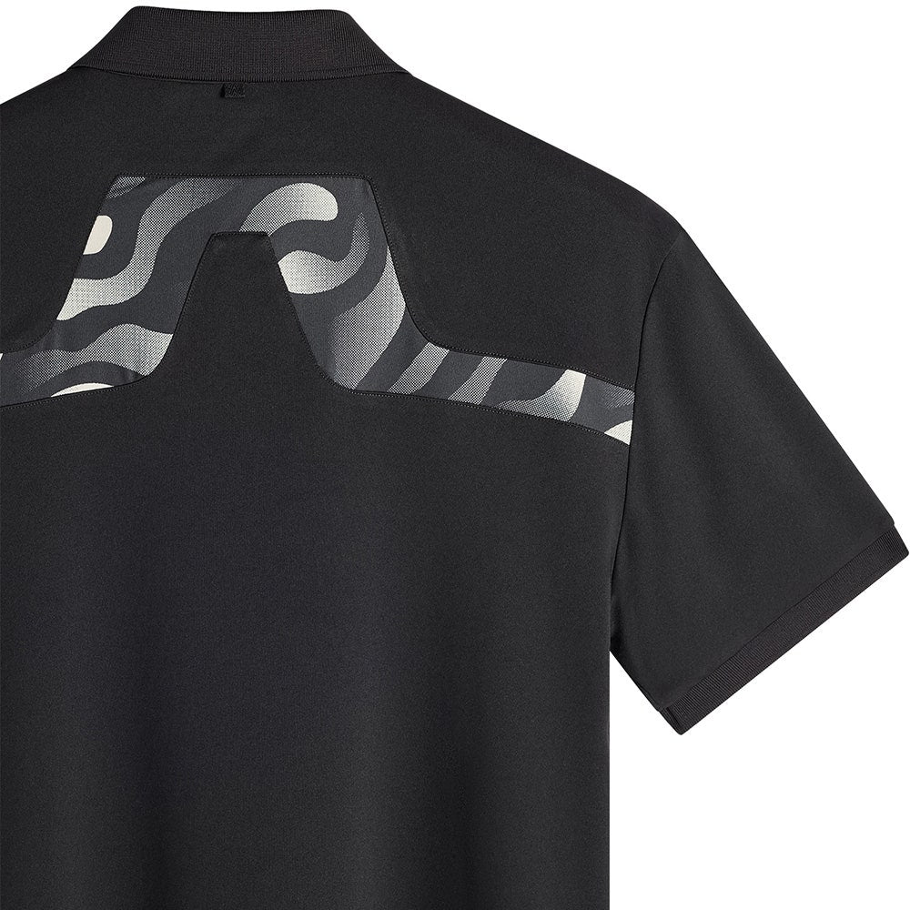 J.Lindeberg Golf Shirt - KV Print Regular Fit - Black AW26