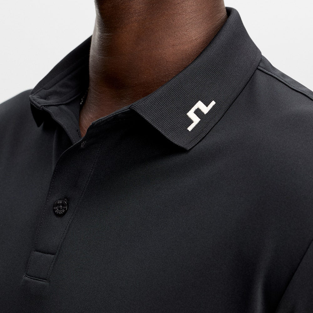 J.Lindeberg Golf Shirt - KV Print Regular Fit - Black AW26