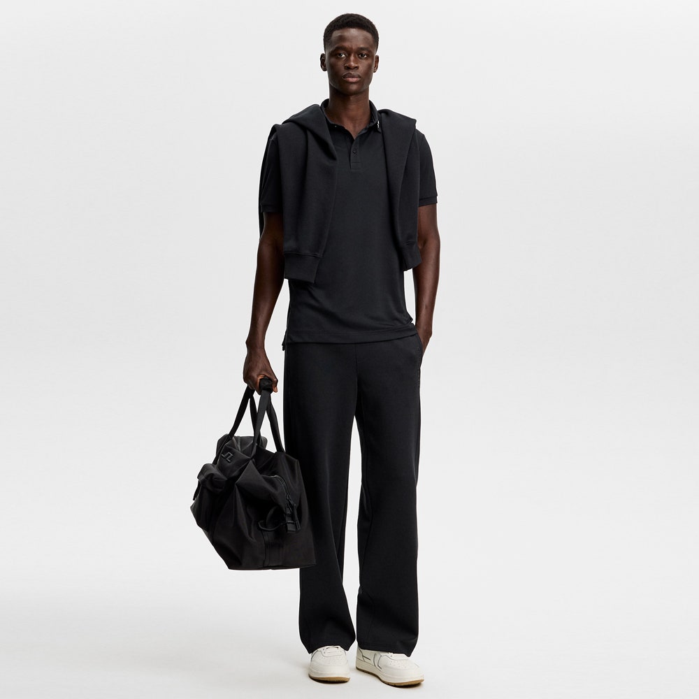 J.Lindeberg Golf Shirt - KV Print Regular Fit - Black AW26