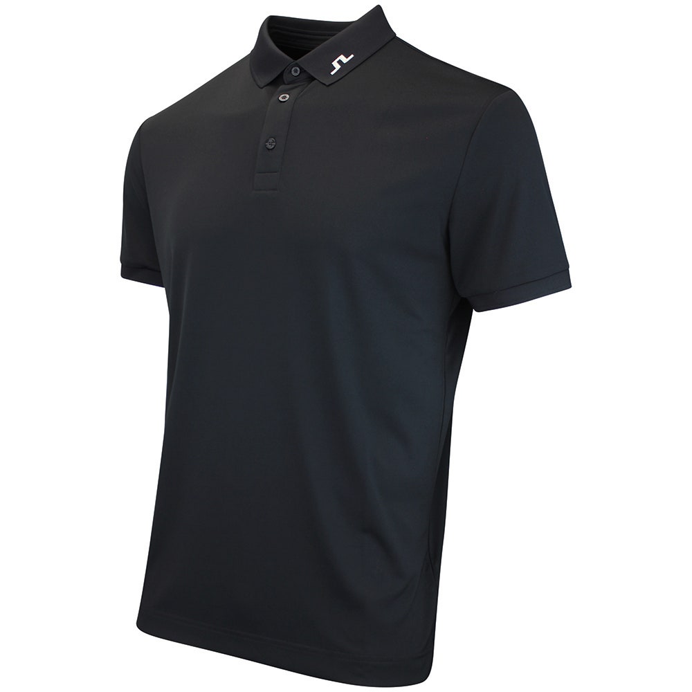 J.Lindeberg Golf Shirt - KV Print Regular Fit - Black AW26