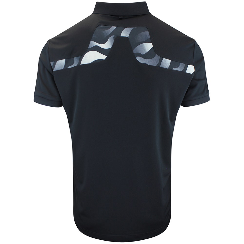 J.Lindeberg Golf Shirt - KV Print Regular Fit - Black AW26