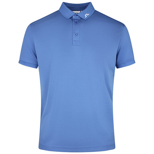 J.Lindeberg Golf Shirt - KV Print Regular Fit - Federal Blue SS26