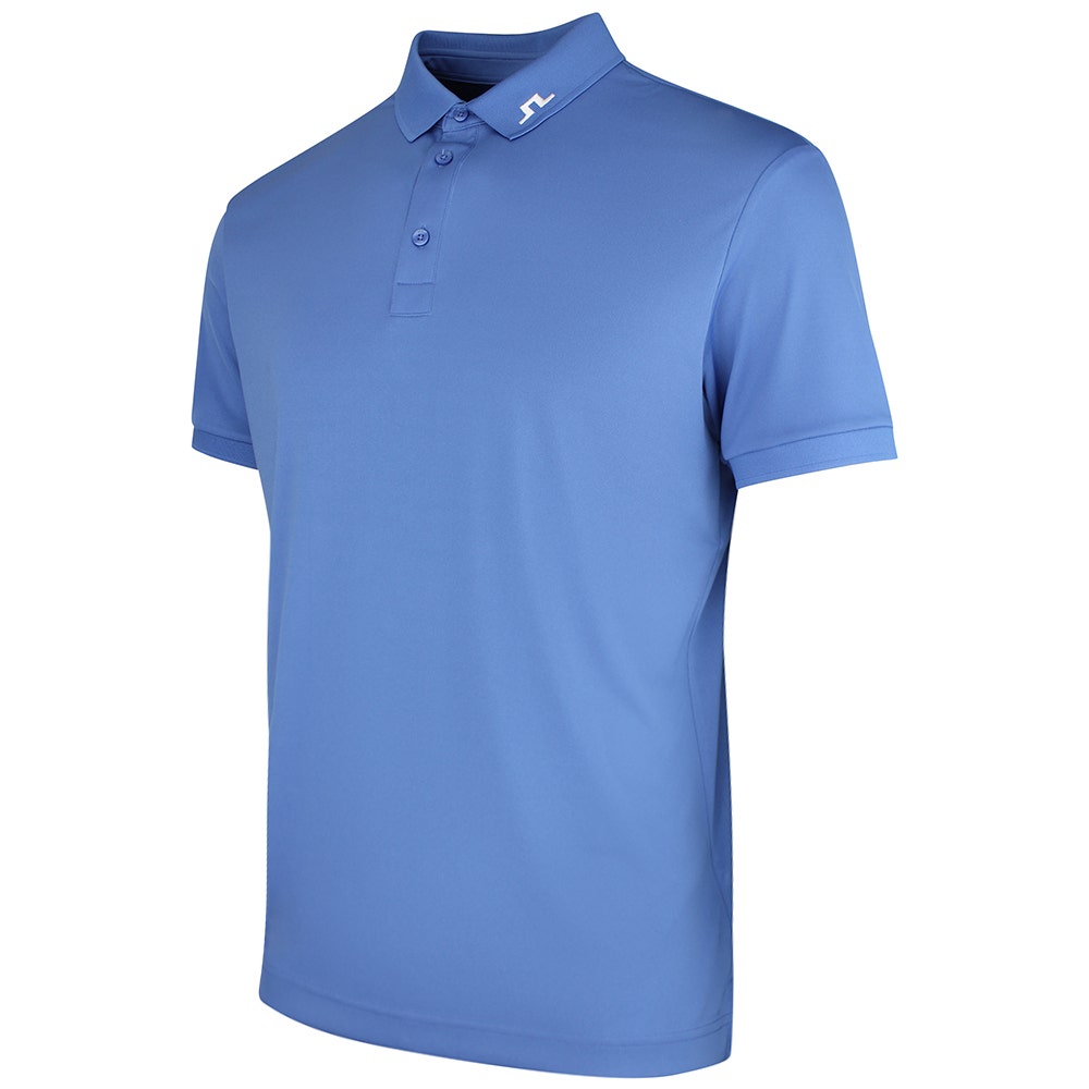 J.Lindeberg Golf Shirt - KV Print Regular Fit - Federal Blue SS26