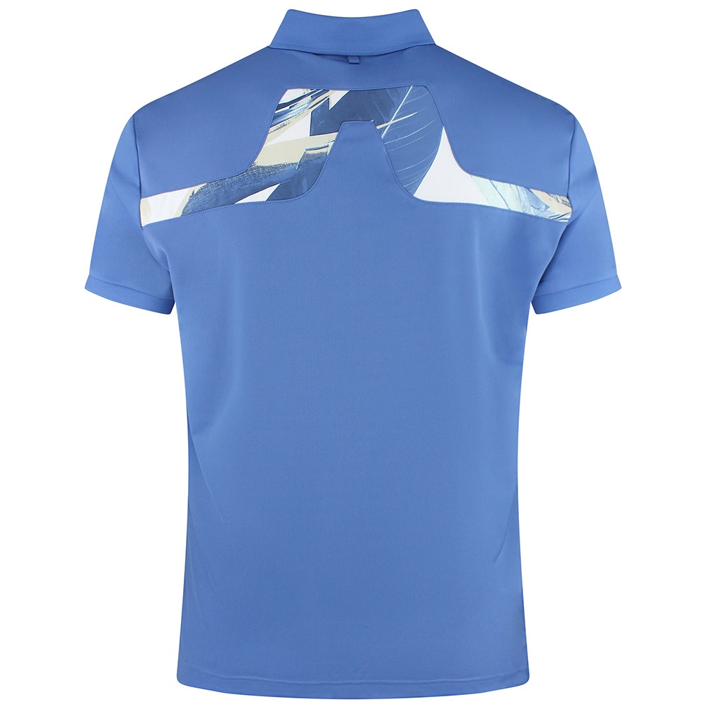 J.Lindeberg Golf Shirt - KV Print Regular Fit - Federal Blue SS26