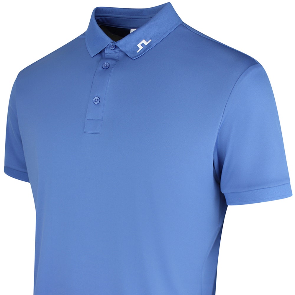 J.Lindeberg Golf Shirt - KV Print Regular Fit - Federal Blue SS26