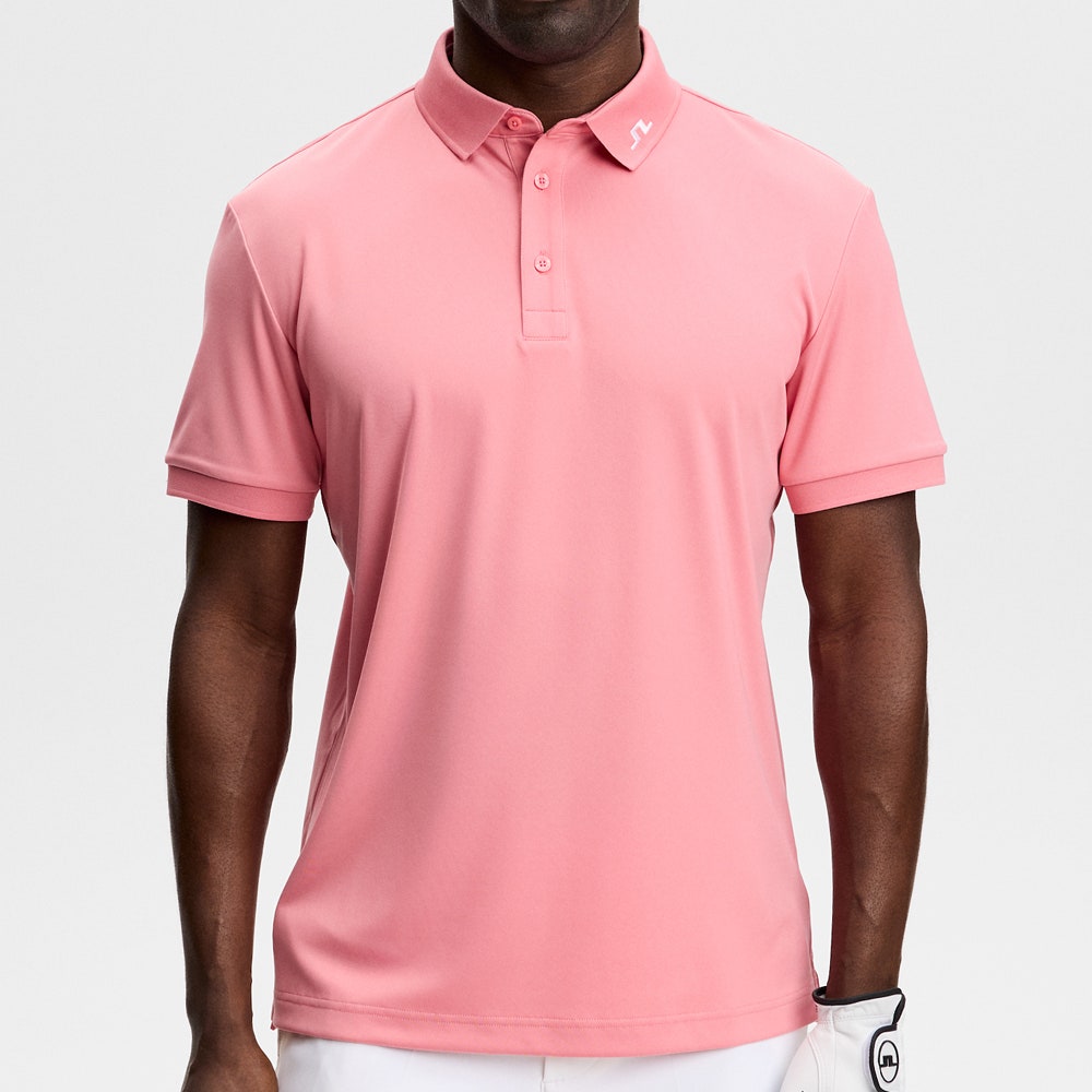 J.Lindeberg Golf Shirt - KV Print Regular Fit - Flamingo Plume SS26