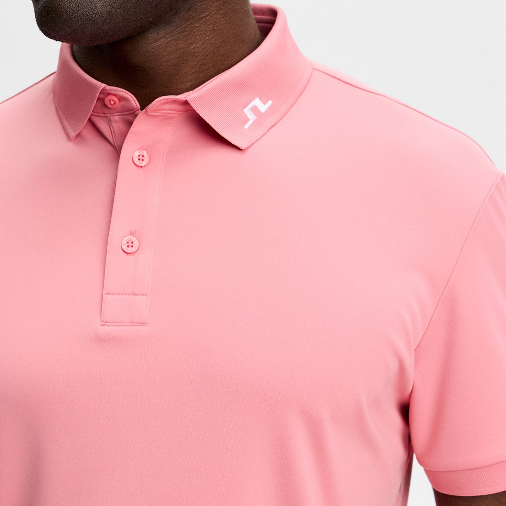 J.Lindeberg Golf Shirt - KV Print Regular Fit - Flamingo Plume SS26